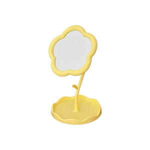 Miroir de maquillage pliable en <span class=keywords><strong>plastique</strong></span> personnalisé avec sublimation florale, design mignon, sur pied, style vintage, pour filles - Product Image 1
