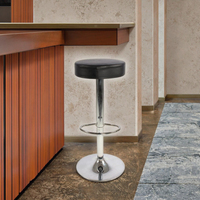 Chaise de bar élégante avec base en métal, design ergonomique, pivotante, rembourrée, en cuir PU, pour comptoir de cuisine