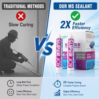 Mastic hybride MS à base d'eau, peinture inodore compatible, adhésif pour plinthes, joints muraux, moulures couronnées, finitions intérieures