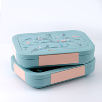 Boîte à lunch portable en acier inoxydable à 3 compartiments, anti-fuite, sans BPA, de qualité alimentaire, pour enfants