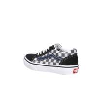 Baskets à lacets pour enfants, motif géométrique, tige en toile respirante, semelle extérieure en caoutchouc VN000CYVBLU1 Noir Blanc Tendance