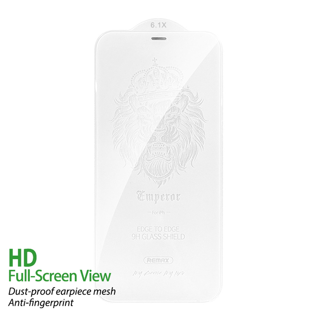 Remax Gl-38 Full Screen Without Black Edge Anti-dust and Fingerprint 9h HardnessTempered Glass Screen Protector for iphone 12