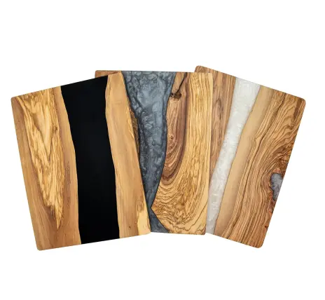 Belle planche de charcuterie en bois avec planche à découper en résine époxy planche à fromage en bois plateau de service en résine époxy