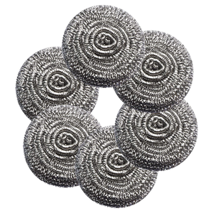 Spugne abrasive in acciaio inox di alta qualità per la pulizia della cucina, spugne in lana d'acciaio, palline abrasive in filo metallico. - Product Image 5