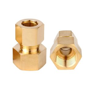 Nissin Brass NPT Threaded Straight Connector <b>Adapter</b> For Oil Pipe Fitting 1/4 Inch Size - Product Image 5