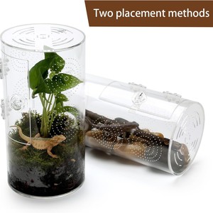 Eco-Friendly Round <strong>Reptile</strong> <strong>Cage</strong> Lid Transparent Acrylic Arboreal Enclosure <strong>Display</strong> Case Indoor Use 1.0Kg All Seasons - Product Image 1