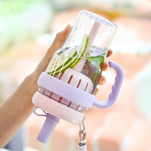 Plastic Drinkware With <b>Tea</b> <b>Infuser</b> Portable Handle Travel Mug Fruit <b>Tea</b> Cup <b>For</b> Home Office Use - Product Image 4