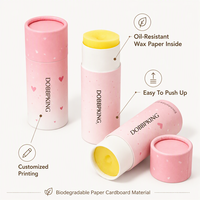 Kemasan Tabung Silinder Kertas Kraft Biodegradable untuk Lipstik, Lip Balm, Salve, dan Tabir Surya yang Dapat Disesuaikan