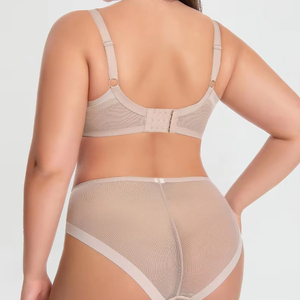 Ensemble soutien-gorge grande taille sans couture, lisse, push-up, à armatures, pour femme, usage quotidien, avec rembourrage standard, pour poitrines généreuses, couleur unie - Product Image 4