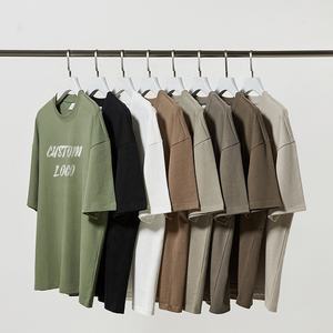 Peso pesado Drop Shoulder Logo Streetwear Plain Soft Fabricante Personalizado de alta calidad Camiseta de gran tamaño Hombres 100% Camisetas de algodón - Product Image 1