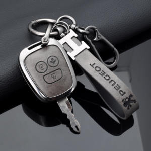 Vente en gros vente directe prix raisonnable prix alliage de zinc housse de <span class=keywords><strong>clé</strong></span> de voiture métal et cuir pour <span class=keywords><strong>peugeot</strong></span> 206 - Product Image 4