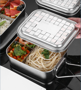 Lonchera Bento SYH1065 de Acero Inoxidable 304, Contenedor Térmico para Alimentos con Plato de 3 Compartimentos para Empacar Comida - Product Image 3