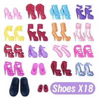 85 pièces d'accessoires de mode à bas prix, vêtements de poupée miniatures en plastique éducatifs à vendre