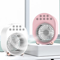 Ventilateurs de table à brumisation d'eau rechargeables 2 en 1, climatiseur portable, mini humidificateur de bureau USB, ventilateur rafraîchisseur d'air