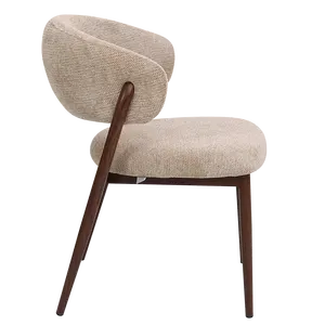 Elegante Sedia da Pranzo Moderna con Schienale Curvo, Rivestimento in Tessuto e Gambe in Metallo - Product Image 4