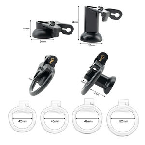 Новый дизайн, розовый пластиковый мужской замок целомудрия, отрицательный рабский член, клетка, кольцо для пениса для мужчин - Product Image 6