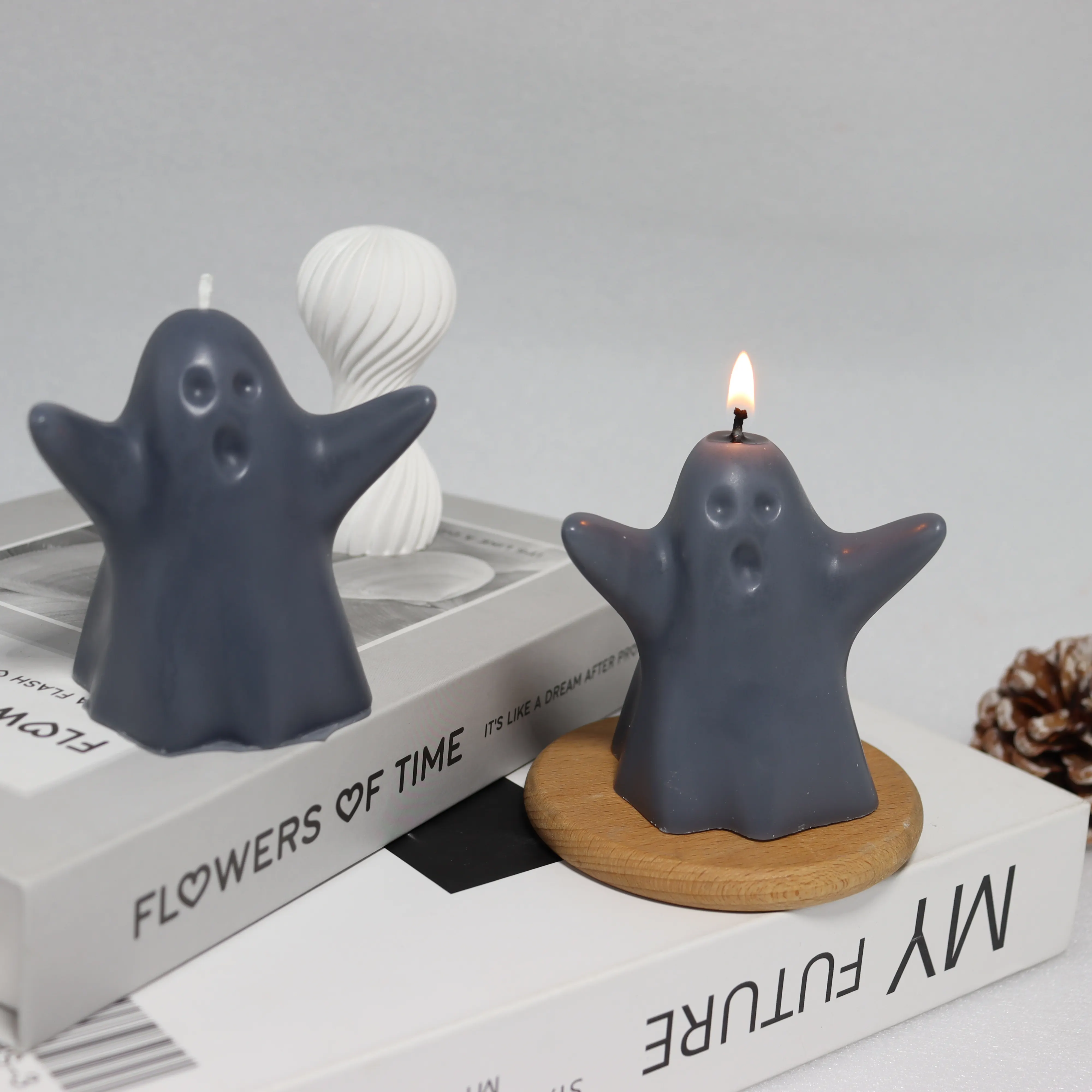 Bougies de soja 100% créatives décoration d'Halloween petites bougies en forme de fantôme bougies d'aromathérapie