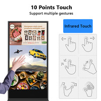 Panel LCD Indoor 32-55 Inch Android untuk Pemasangan di Dinding, Kios Iklan Layar Sentuh dengan Animasi untuk Signage Digital Toko Ritel
