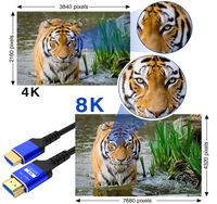 Câble d'extension HDMI haute vitesse 8K 4K 19 + 1 120Hz 48Gbps mâle à mâle câble d'extension HDMI Ultra haute vitesse pour Roku Fire TV