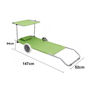 <span class=keywords><strong>Chaise</strong></span> <span class=keywords><strong>longue</strong></span> <span class=keywords><strong>de</strong></span> camping pliable robuste <span class=keywords><strong>avec</strong></span> <span class=keywords><strong>roues</strong></span> et parasol intégré pour pique-nique familial, idéale pour la <span class=keywords><strong>plage</strong></span> et les activités <span class=keywords><strong>de</strong></span> plein air - Product Image 6