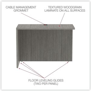 Alera Valencia Series Reversible Return/Bridge Shell 42w X 23.63d X 29.5h Gris Metal 42w X 23.63d X 29.5h Gris - Product Image 5