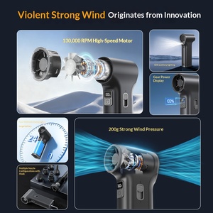 Ventilateur mini-jet portable USB 2026 Elite 130000 tr/min haute vitesse, turbo, rechargeable, électrique, pour le refroidissement et le dépoussiérage des véhicules - Product Image 2