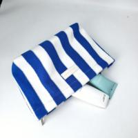 Pochette de toilette en coton éponge rayée colorée avec logo personnalisé Royal Fair, sac cosmétique, sac de soin de la peau, sac à fermeture éclair résistant au sable