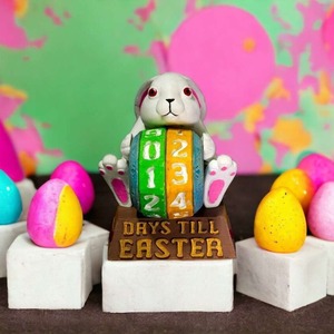 Easter Bunny Countdown Calendar Resin Craft Indoor Decoration Rabbit Shape Easter Gift - Product Image 1