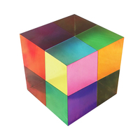 Cube de mélange de couleurs CMY personnalisé, bloc de logo de marque en acrylique coloré, cube de logo de marque en acrylique