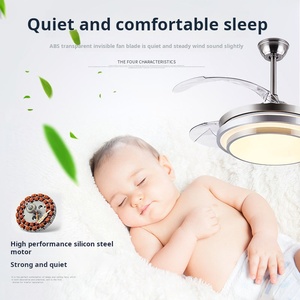 Lustre moderne d'intérieur de 42 pouces, ventilateur de plafond, lampe intelligente RGB, plafonnier LED avec contrôle par application mobile pour la maison et la chambre à coucher - Product Image 4