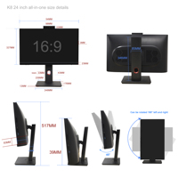 I7 I9 Cheap Price Computador Pc Gamer Completo Barato 23.8 Refurbished Desktop Computer All in One Touch Screen Computer