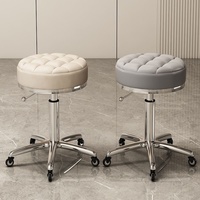 Tabouret de bar pivotant à roulettes, réglable en hauteur, base cinq branches, design minimaliste moderne, structure métallique, usage commercial, modèle 025