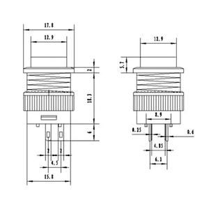 Interrupteur à bouton-poussoir LED rond à verrouillage automatique R16-503AD R16-503BD, réinitialisation momentanée, 250VAC 3A - Product Image 6