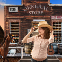 Bar Saloon Ranch Party Photo Fond, Roue de grange en bois Vintage Retro Bar Post Office Farm Banner Décorations