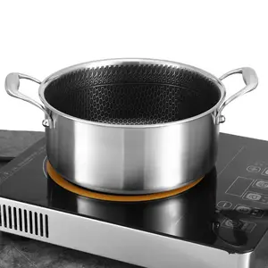 Prezzo di fabbrica in acciaio inox pentola per zuppa di cucina padella Set pentole con coperchio in vetro