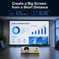 Proyector Láser Profesional de Tiro Corto con Mejora 4K, Relación de Aspecto 0.44:1, 5200 Lúmenes, Portátil, con Altavoces Integrados, para Educación, Conferencias, AV