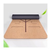 Tapis de yoga en liège et caoutchouc naturel antidérapant, éco-responsable, fourni par le fabricant, idéal pour la pratique en studio de yoga