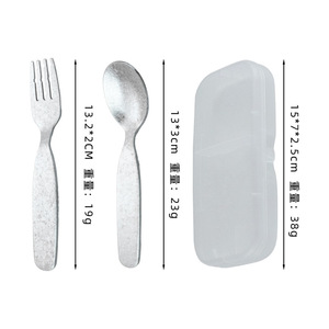 Juego de cuchara y tenedor de titanio puro para niños, vajilla portátil ligera plateada para bebés de 0 a 12 meses - Product Image 5