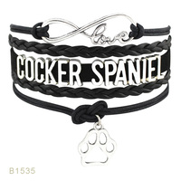 Bracelet à breloques tendance pour les mamans de chiens, amour infini, bouledogue français, berger australien, golden retriever, cocker spaniel, schnauzer