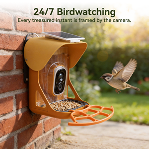 Nouvelle mangeoire à oiseaux solaire avec caméra intégrée, alimentée par l'énergie solaire, peut être suspendue à l'extérieur et est fabriquée en métal durable - Product Image 2
