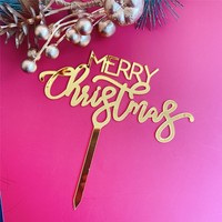 Frohe Weihnachten Cupcake Topper Red Laser beschriftet Abendessen Essen Dekoration Party Festival Ornament-World Cake Decora ting Supplies