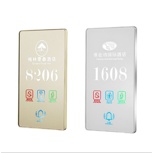 Modern <strong>White</strong> 220V Wireless Panel Door <strong>Bell</strong> with Hotel Room Number Sign for Apartment and Villa Plug Power Source - Product Image 1