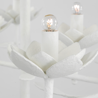 Américain Moderne Rond Salon Plâtre Fleur Bougie Lustre Blanc Doré Maison Hôtel Chambre à coucher Salle à manger Lampe suspendue