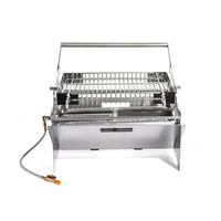 Nouveau Barbecue Pliant et Portable pour Poulet au Feu de Camp, Gril Rotatif pour Brasero