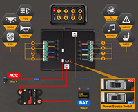 Panneau de commande tactile personnalisable 12V 24V pour voiture, 8 à 12 interrupteurs avec boîtier de contrôle de circuit pour éclairage tout-terrain