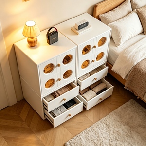 Modern Wood Storage <b>Cabinet</b> with Black Frame 9 Drawers Slab Doors Living Room Furniture - Product Image 5