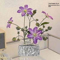Fleurs artificielles en soie décoratives haut de gamme, arrangements floraux créatifs en feuille d'aluminium, roses pour salon, table à manger, ambiance de magasin