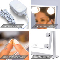 Vanité de maquillage de style personnalisé de table avec interrupteur à capteur tactile avec lumières LED Miroir hollywoodien