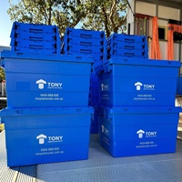 Caisses de stockage de boîtes de déménagement industrielles en plastique empilables réutilisables et robustes pour entreprises de déménagement