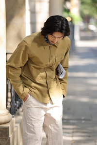 Giacca Primaverile Autunnale da <span class=keywords><strong>Uomo</strong></span> <span class=keywords><strong>in</strong></span> Denim Scuro, Giacca Casual da Lavoro <span class=keywords><strong>in</strong></span> Denim con Cuciture a Contrasto <span class=keywords><strong>in</strong></span> Offerta - Product Image 3